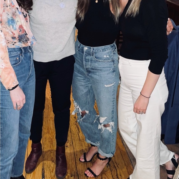 AGOLDE Distressed Mom Jeans Blue Size 26 - Picture 6 of 6